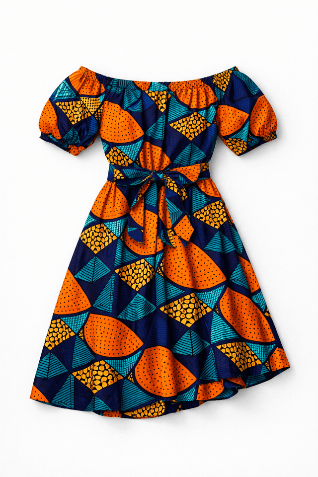 Ankara dress flat-lay